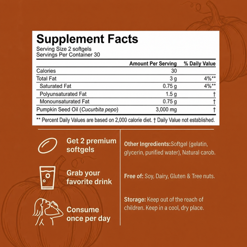Suvia Pumpkin Seed Oil Softgels